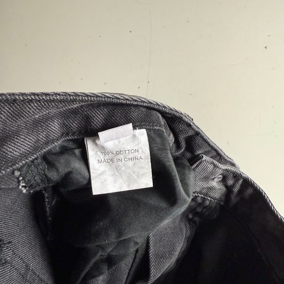 Princess Polly Distressed Wide Leg Black Denim High Rise Jeans 34 x 28 Size 10 - Picture 6 of 11